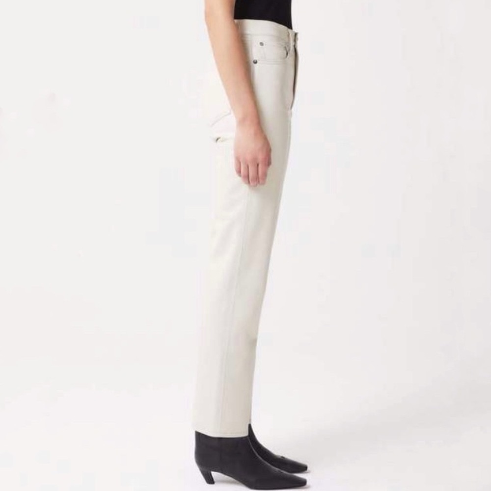 Agolde Leather ‘90s Pinch Waist Jeans Size 25 Powder High Rise Straight Leg Pant - Picture 3 of 11
